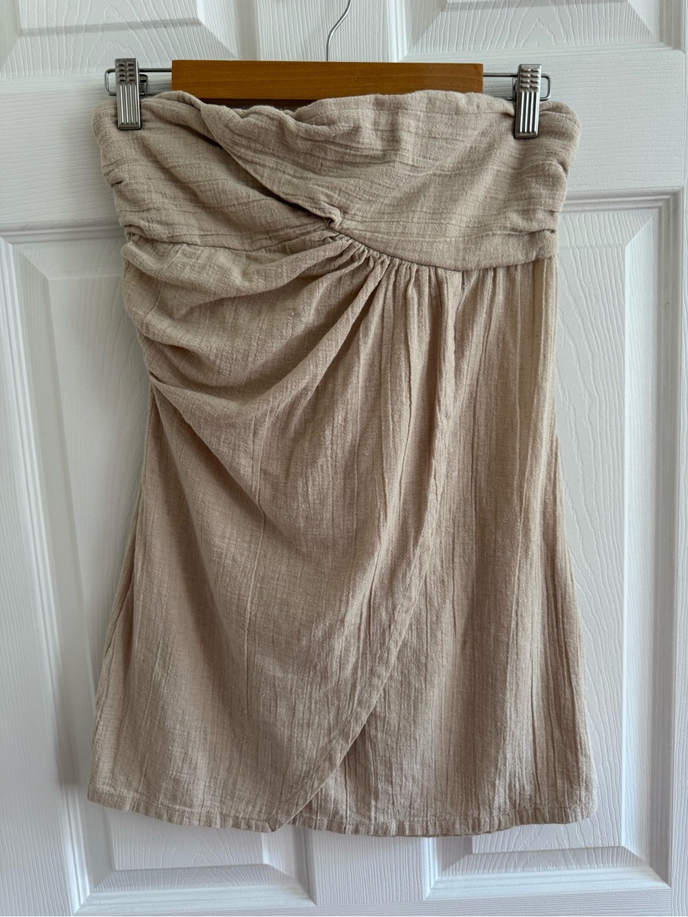 FREE PEOPLE Boogie Down Linen Strapless Tunic S